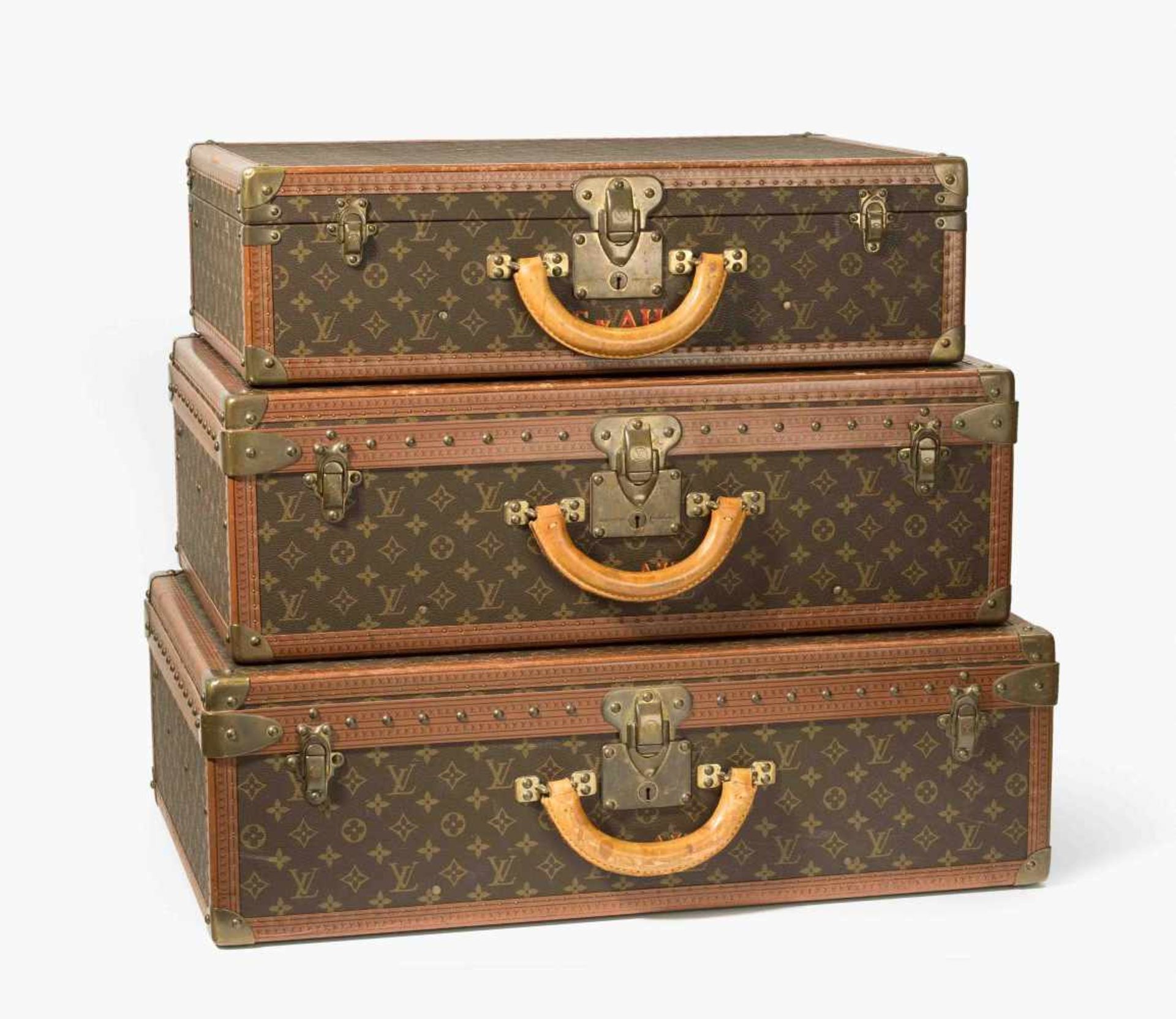 Louis Vuitton, drei ReisekofferEin Koffer "Bisten 60", ein Koffer "Alzer 65" und ein Koffer "Alzer