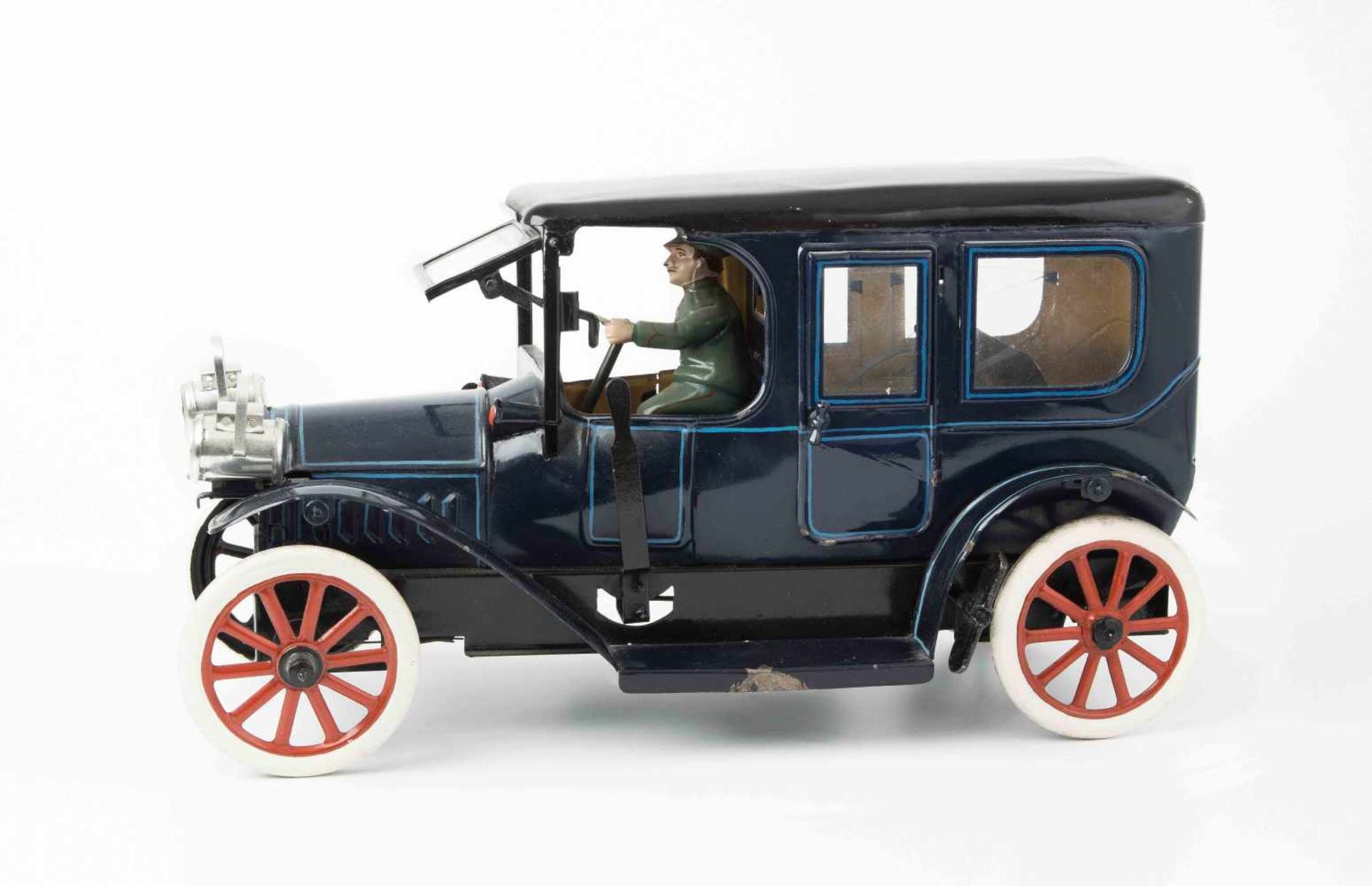 Carette-LimousineDeutschland, um 1910. Ohne Firmensignet. Blech, farbig lackiert. Dunkelblaue