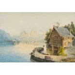 Lorenz, Georg Alexander(Rickenbach 1837–1909 Zürich)Die Treib am Vierwaldstättersee. Aquarell. Verso