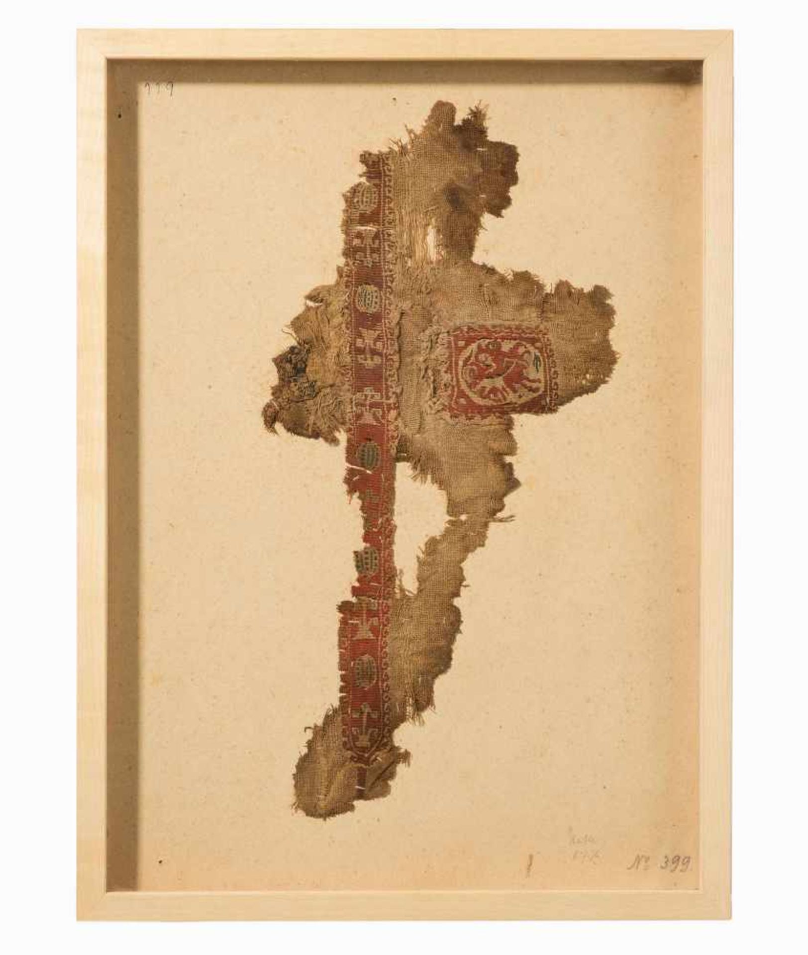 5 Koptische TextilfragmenteAegypten, 3.–5.Jh. n.C. Fünf polychrome Fragmente von Zierstreifen und - Bild 5 aus 5