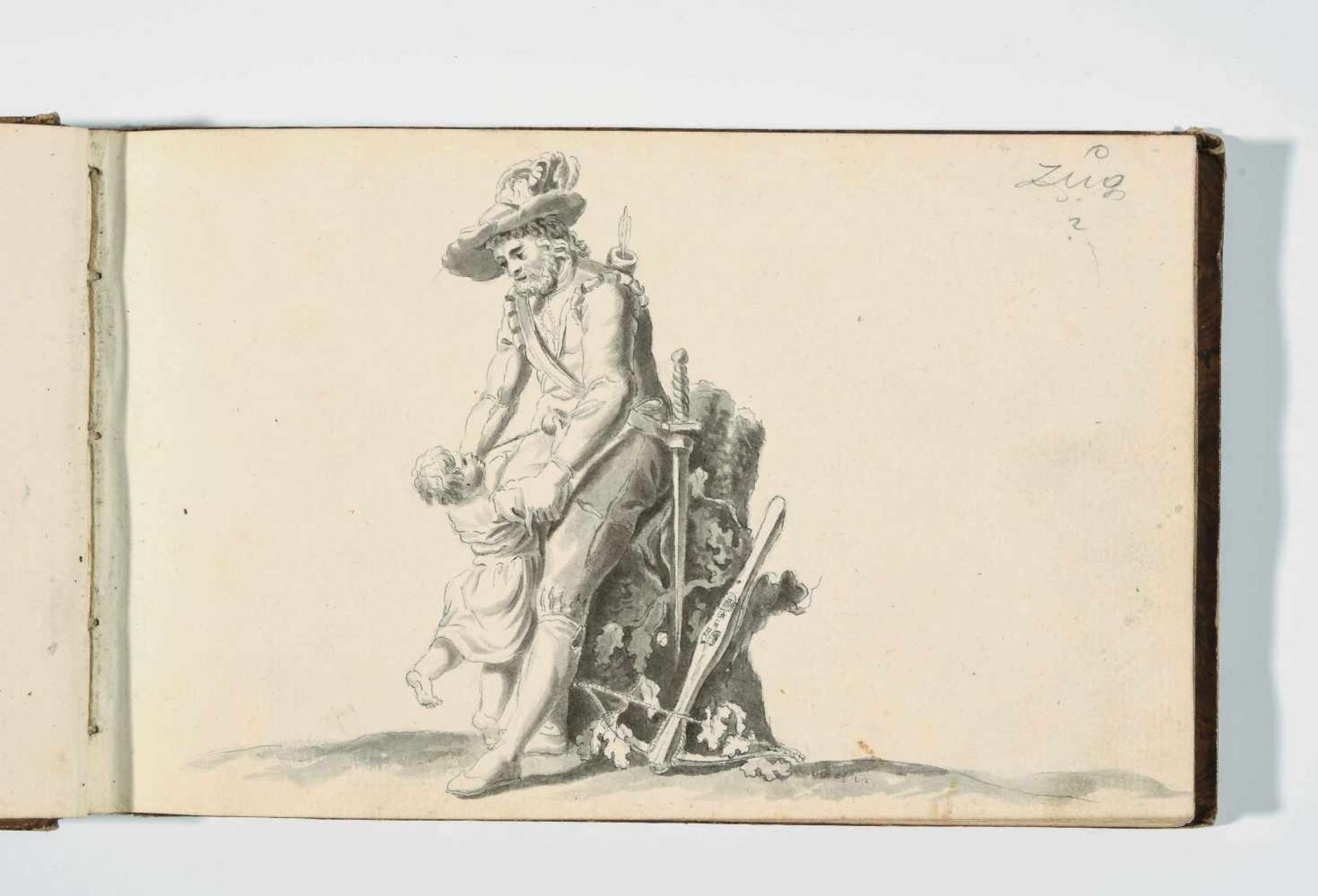 Biedermann, Johann Jakob(Winterthur 1763–1830 Zürich)Skizzenbuch. 72 Bll. (vereinzelt leere Seiten). - Bild 5 aus 5