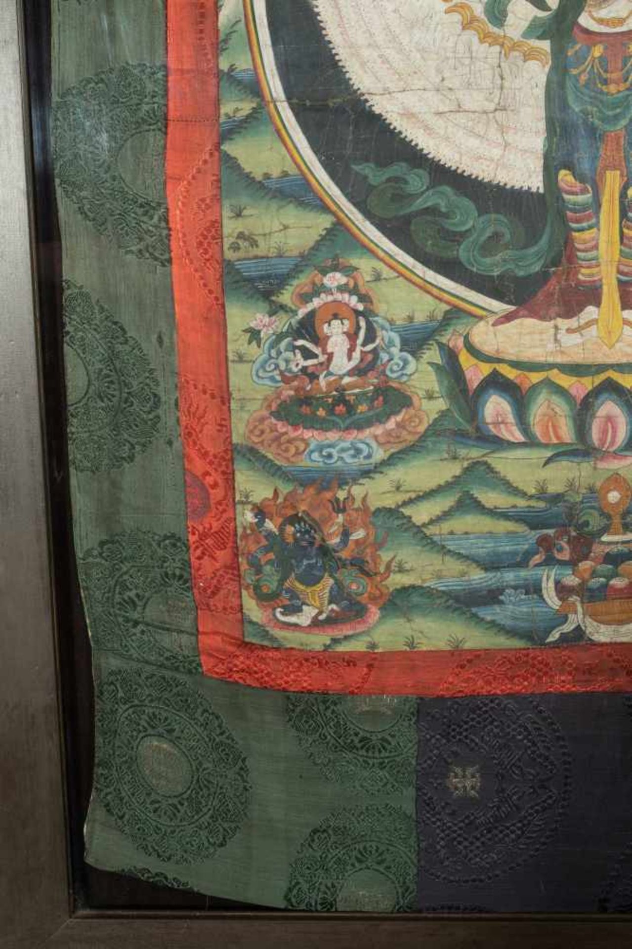 Thangka der Avalokiteshvara Sahasra-BhujaTibet. Gouache auf Stoff. Der Bodhisattva der - Bild 6 aus 7