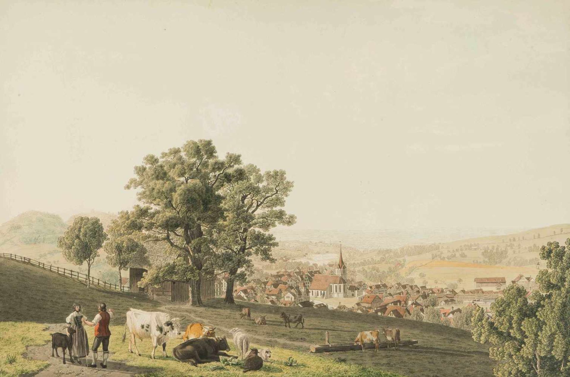 Biedermann, Johann Jakob(Winterthur 1763–1830 Zürich)"Vue de Herisau dans le Canton d'Appenzell,