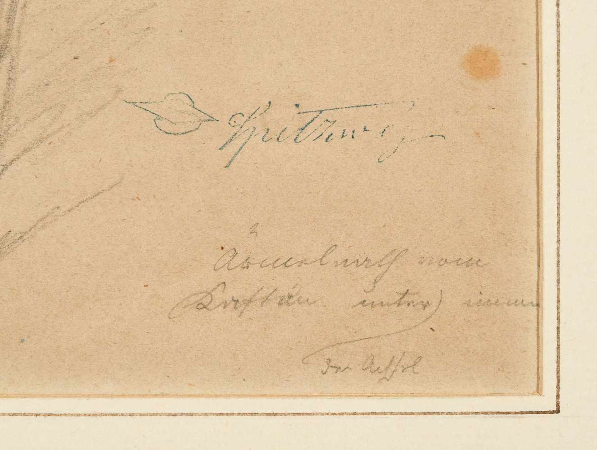 Spitzweg, Carl(1808 München 1885)Mann mit Kaftan, Turban und Schirm. Bleistiftzeichnung, 1851. Mit - Bild 6 aus 7