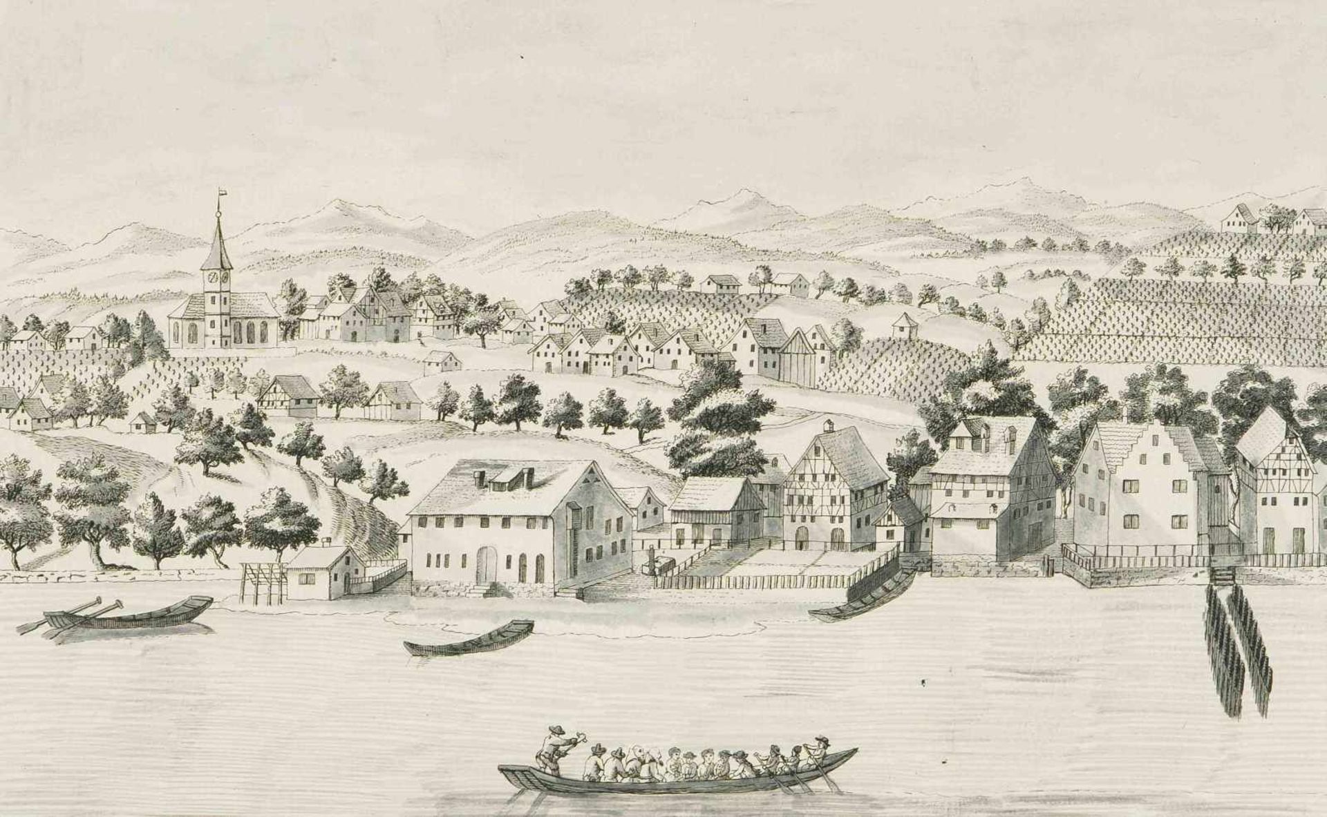 Hofmeister, Johannes(1721 Zürich 1806) undBrupbacher, Heinrich (1758 Wädenswil 1835)"Le Village d'