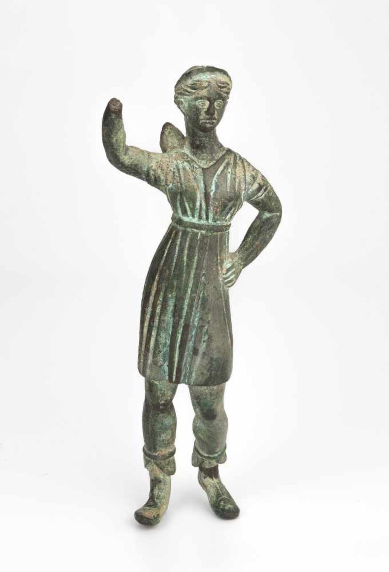 Bronzestatuette der Artemis oder DianaRömisch, 2./3.Jh. n.C. Bronzevollguss. Statuette der Artemis/