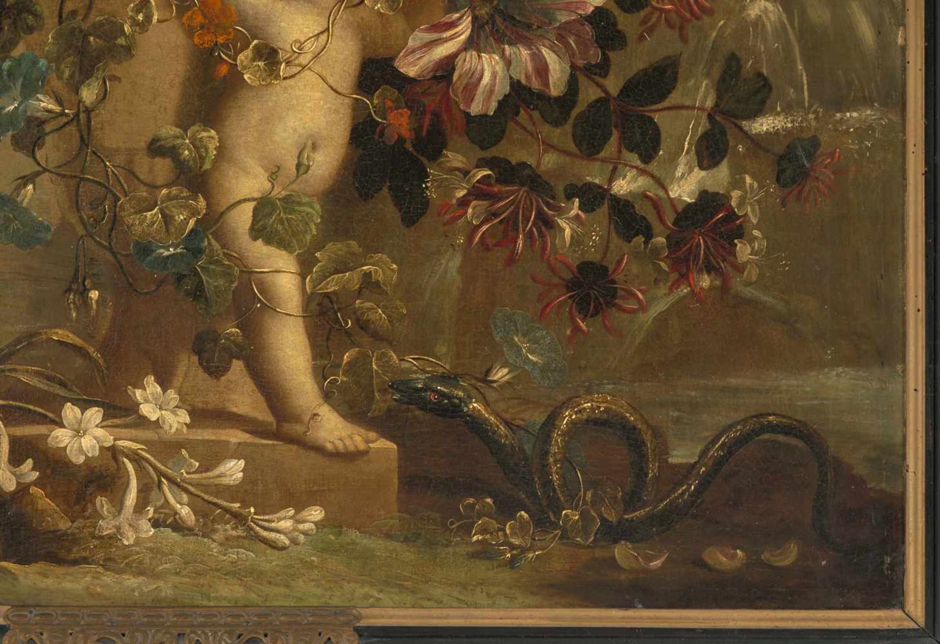 Verbruggen II, Gaspar Peeter (1664 Antwerpen 1730)Blumenbouquet in Marmorvase mit skulptiertem - Bild 8 aus 8
