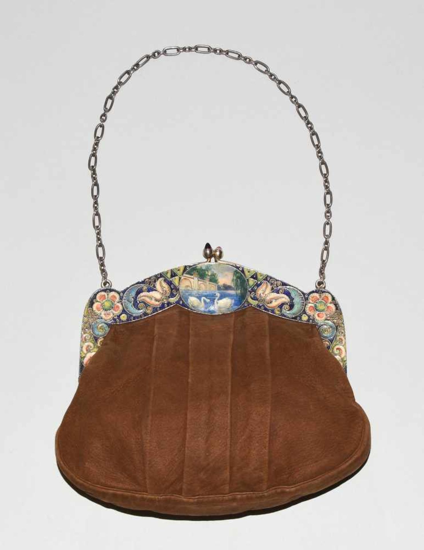 Abendtasche, Fedor Rückert zugeschriebenMoskau, 1908–1917. Silber/Email. Verkäufermarke Manzon ( - Bild 2 aus 14