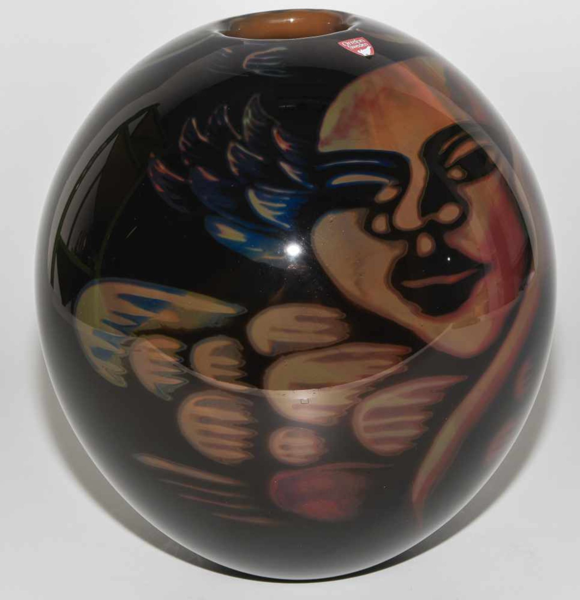 Eva EnglundGraal-Vase "Änglabarn". Orrefors Gallery. Entwurf 1988. Überfangglas, Dekor mit zwei - Bild 4 aus 7
