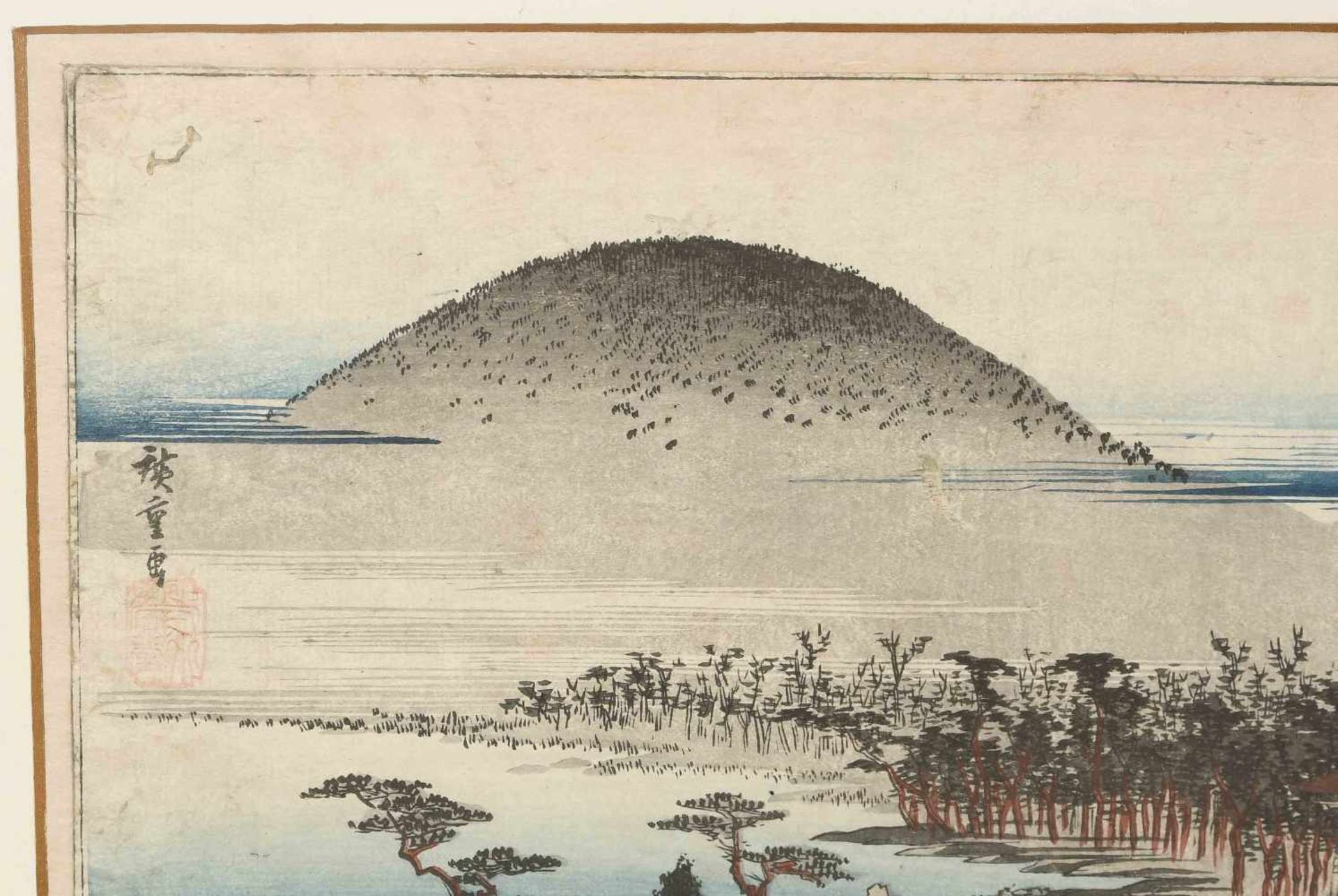 Lot: 2 Blätter von Hiroshige (1797–1858)Sechû Seri ni Kamo. Signiert mit rotem Siegel. 38x17 cm. - Bild 13 aus 18