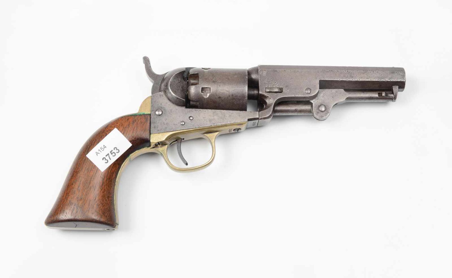 PerkussionsrevolverColt Pocket 1849, USA. Lieferung für London 1853. Fünfschüssige Trommel, mit