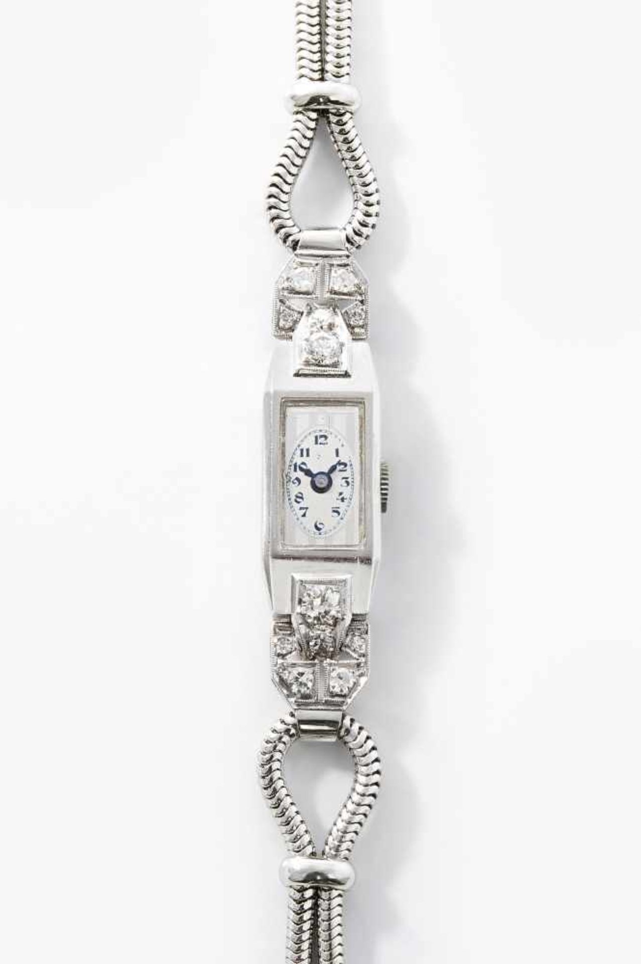Rado Diamant-DamenarmbanduhrSpätes Art Déco, um 1937. Handaufzug Rado & Watch Co. Platingehäuse