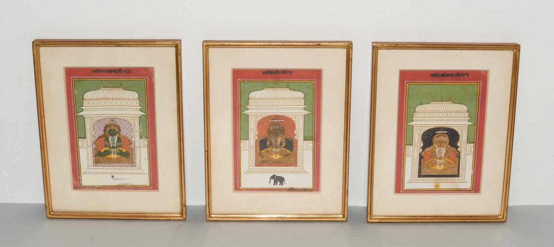 Lot: 7 Jain-MiniaturmalereienIndien. Gouache und Gold auf Papier. Sieben Miniaturmalereien mit der - Bild 13 aus 14