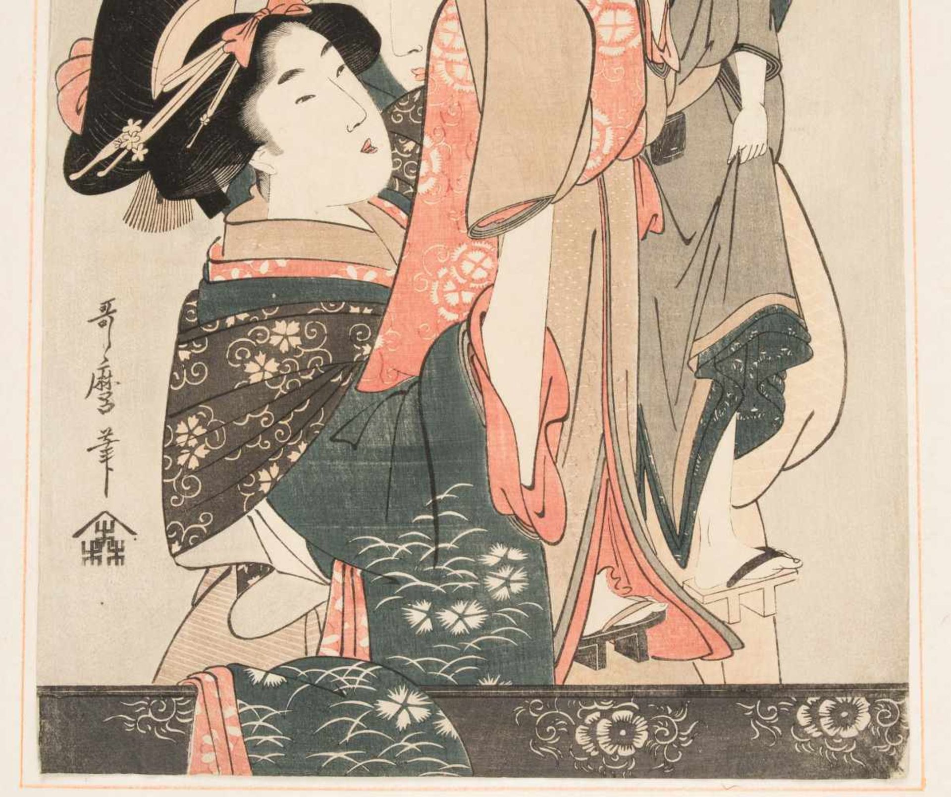 Lot: 3 HolzschnitteKunisada Toyokuni III (1786–1864), Schauspielerportait. / Utamaro (1753–1806), " - Bild 13 aus 17