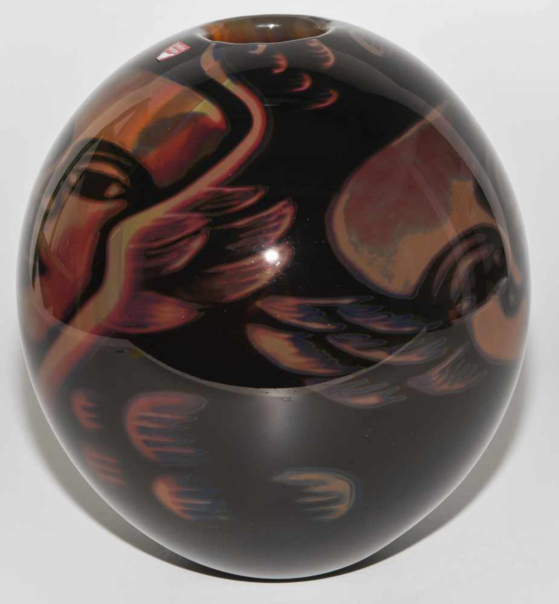 Eva EnglundGraal-Vase "Änglabarn". Orrefors Gallery. Entwurf 1988. Überfangglas, Dekor mit zwei - Bild 5 aus 7