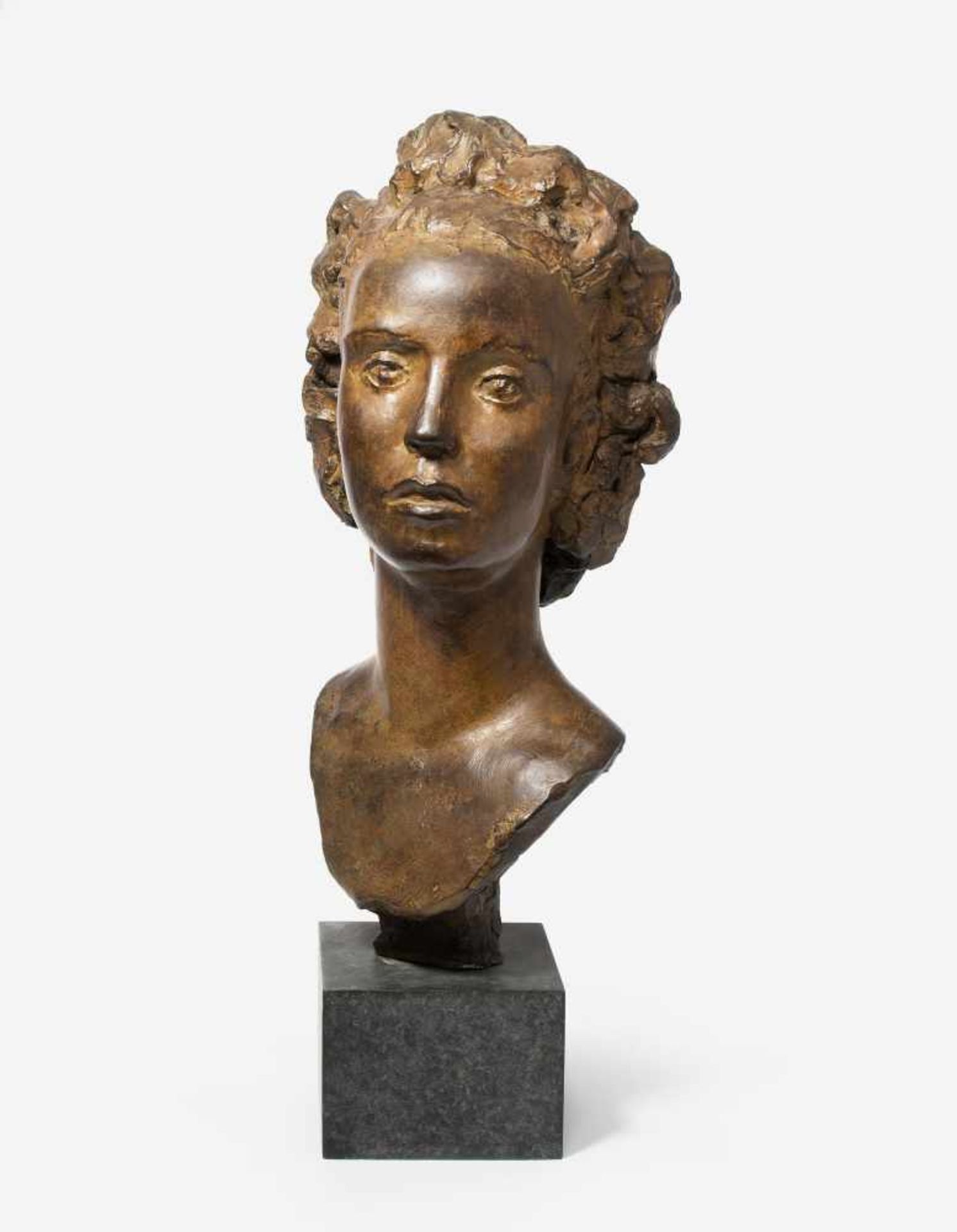 Geiser, Karl(Bern 1898–1957 Zürich)Portrait der Nelly Bär. Bronze. 3/5. Mit zwei Giesermarken: "Cire