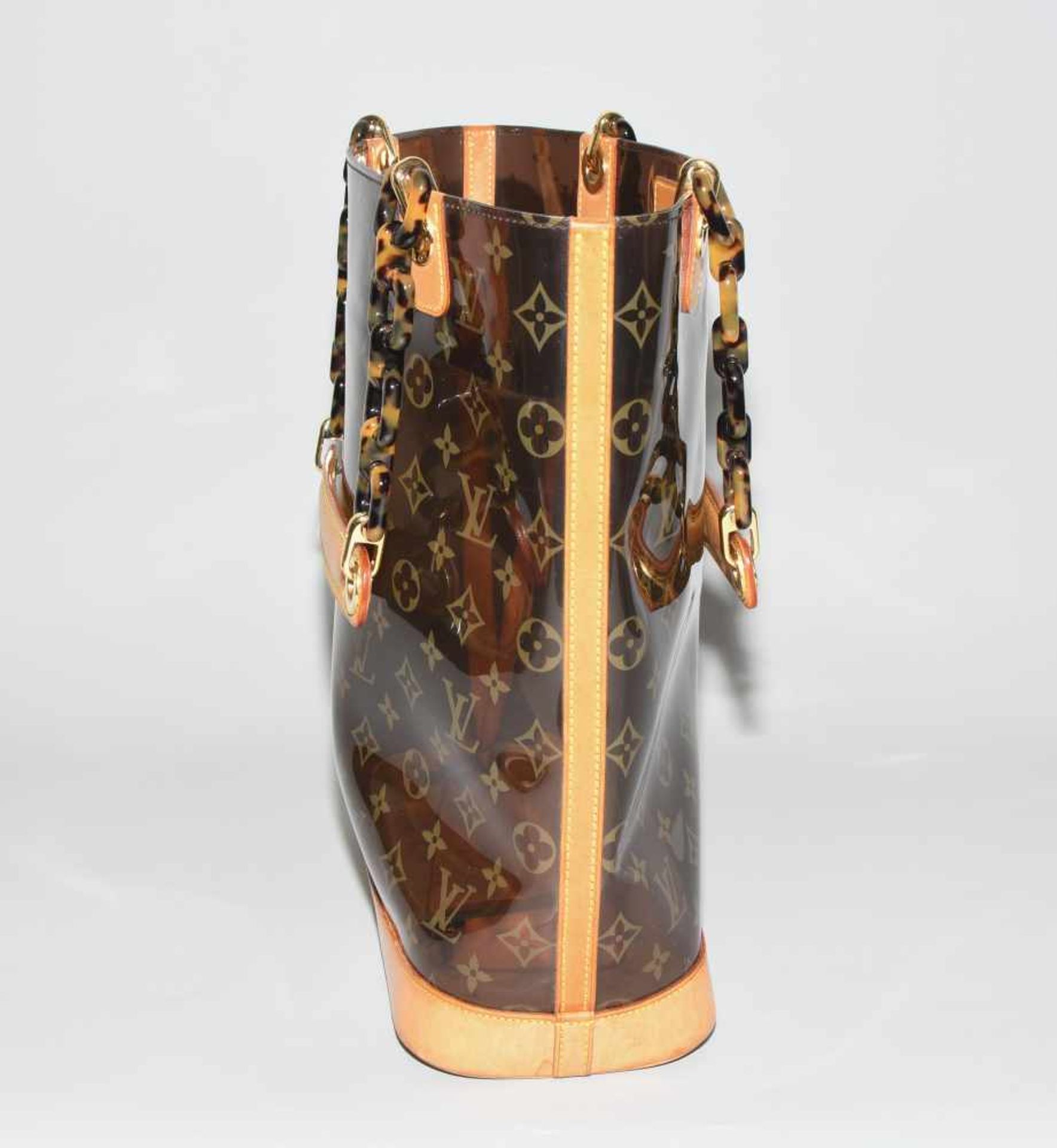 Louis Vuitton, "Ambre sac cabas"Schultertasche aus braunem Vinyl mit klassischem Monogram Muster. - Bild 12 aus 17