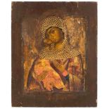 Gottesmutter von WladimirRussisch, 17.Jh. Tempera über Kreidegrund auf Holz. Im leicht vertieften