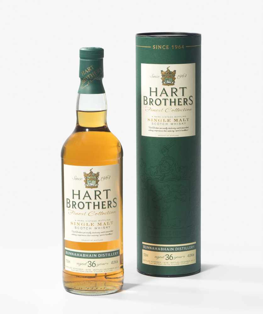 BunnahabhainSingle Malt Scotch Whisky, aged 36 years. Distilled 1976 bottled 2012. Hart Brothers.