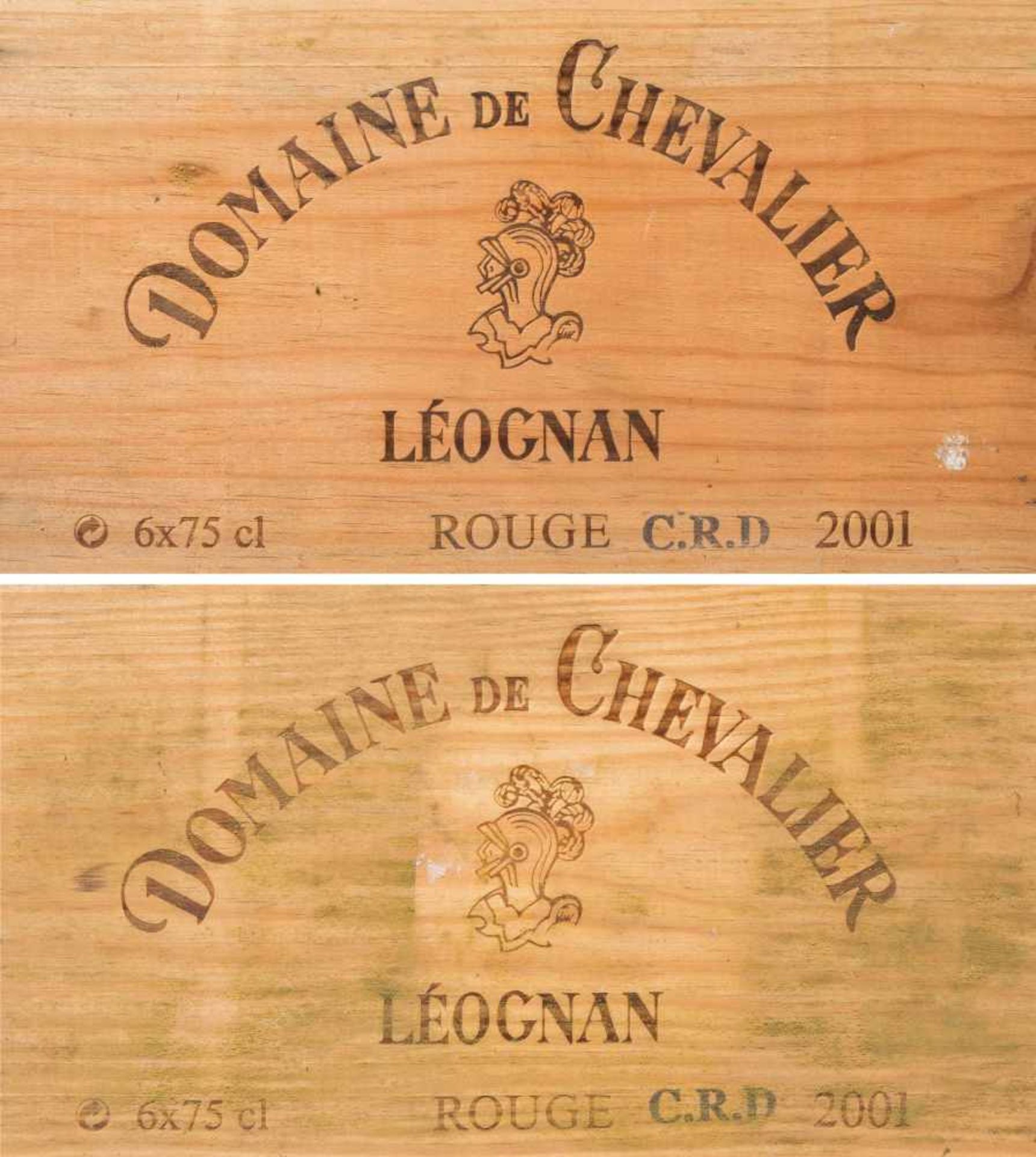 Domaine de Chevalier2001. Grand Cru. Pessac-Leognan. 2x Orig. Holzkiste. Zusammen 12 Flaschen.- - -