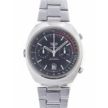 Heuer MontrealRunde, automatische Armbanduhr 80er Jahre in tonneauförmigem Edelstahlgehäuse. Boden