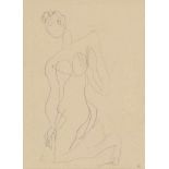 Laurens, Henri(Paris 1885–1954 Paris)"Femme agenouillée". Bleistift auf Papier. Unten rechts