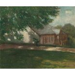 Kalvoda, Alois(Slapanice 1875–1934 Beharov)Anischt eines Landhauses. Öl auf Leinwand. Unten rechts