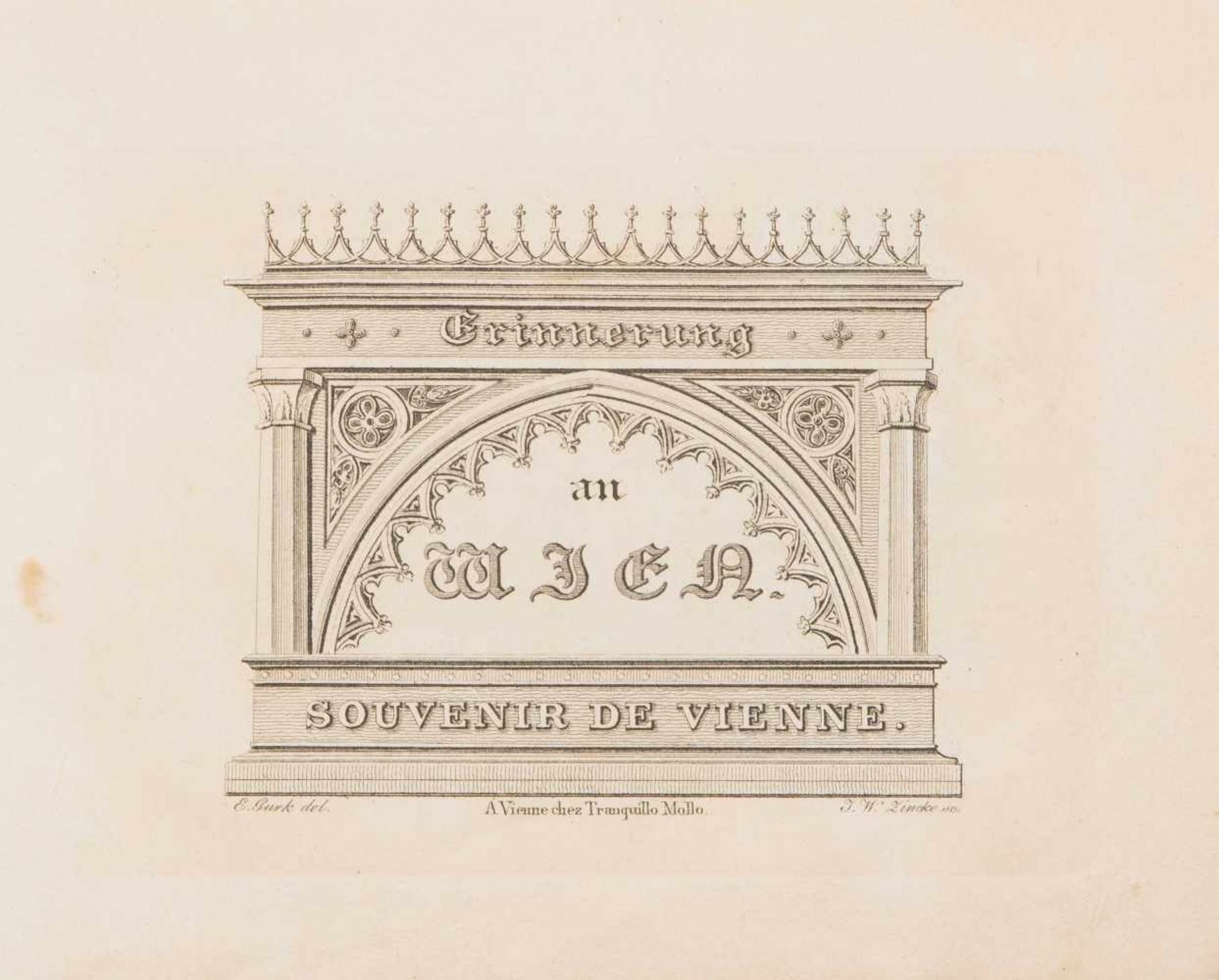 Mollo, TranquilloErinnerung An Wien – Souvenir de Vienne. Mit gestochenem Titel und 47 (von) 48 kol. - Bild 2 aus 3