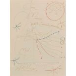 Miro, Joan(Barcelona 1893–1983 Mallorca)Ohne Titel. Buntstift und Tinte auf Innenseite des Umschlags