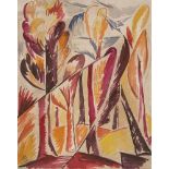 Gontcharova, Natalija(Tula 1881–1962 Paris)"Projet pour 'Les Ermites' (Les arbres)". 1913.