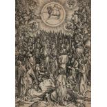 Dürer, Albrecht(1471 Nürnberg 1528)Lobgesang der Auserwählten im Himmel. Holzschnitt. 39,3x281 cm.