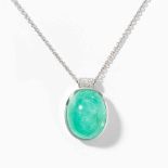 Paraiba-Turmalin-Brillant-Anhänger mit KetteJuwelier Péclard, Zürich. 2017. 750 Weissgold. 1