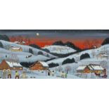 Manser, Albert(Hirschberg, Appenzell 1937–2011 Appenzell)"Winterabend", 1974. Öl auf