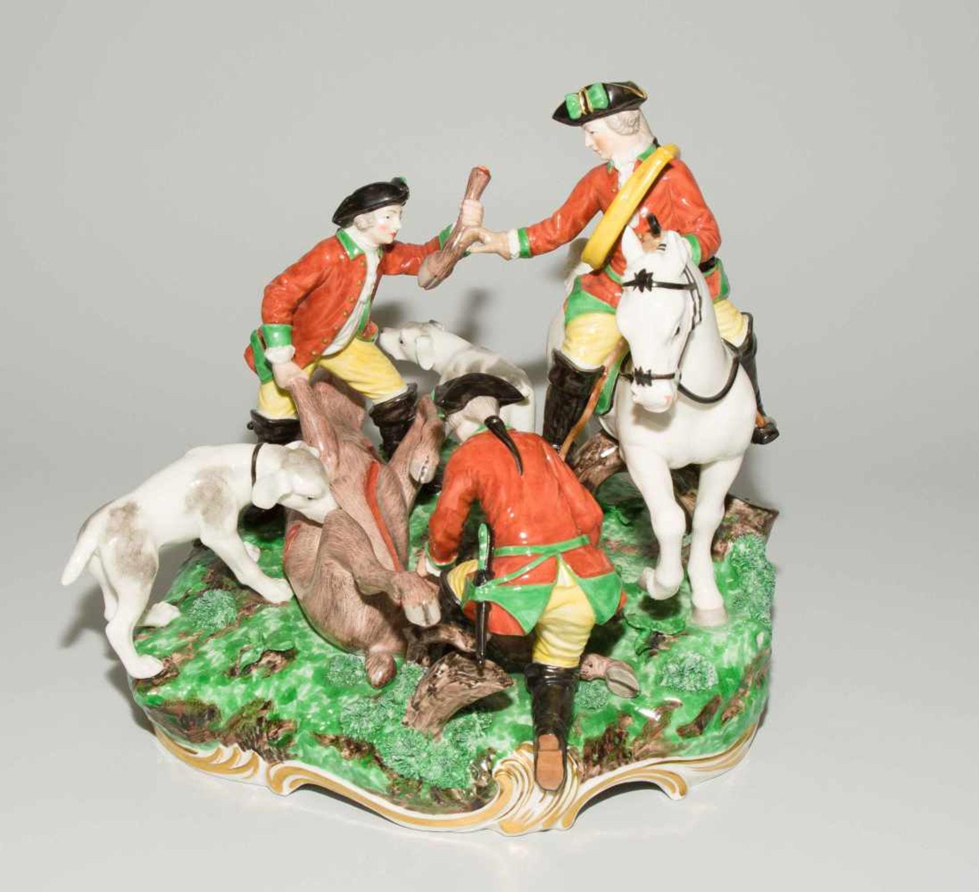 Nymphenburg"Rote Jagd, La Curée". 20.Jh. Modell von Franz Anton Bustelli, 18.Jh. Porzellan, - Bild 3 aus 10
