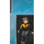 Sadkowsky, Alex(Geb. Zürich 1934)Der Sohn sitzend, 1964/65. Öl auf Leinwand. Oben rechts signiert