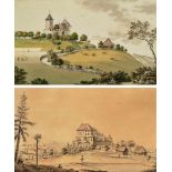 Wyss, Caspar(Emmen 1762–1798 Mannheim)Gegenstücke. Blick auf Schloss Trachselwald. / Blick auf ein