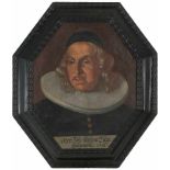 Anonym, Ende 17.Jh.Portrait Johann Caspar Escher vom Glas, um 1691. Öl auf Leinwand. Unten
