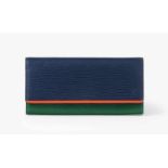 Louis Vuitton, "Pochette porte-monnaie"Geldbörse aus dreifarbigem Epi-Leder (blau, grün und orange).