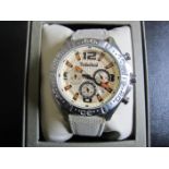 TIMBERLAND : montre homme diamètre 50mm, bracelet tissu kaki, neuve en coffret. -