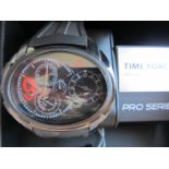 TIME FORCE (Pro series) : montre homme ovoïde 55mm, bracelet caoutchouc noir, neuve [...]