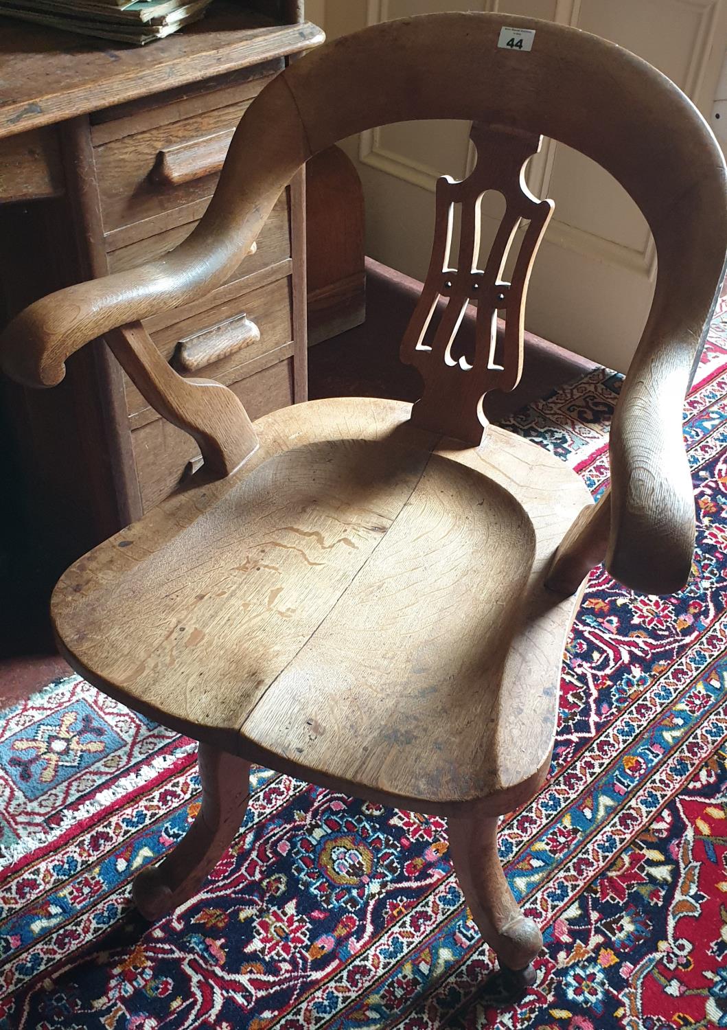 A good Victorian Oak Office Chair with revolving seat.