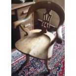 A good Victorian Oak Office Chair with revolving seat.