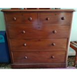 A 19th Century Mahogany Chest of Drawers. H110cm X W124cm X D49cm.