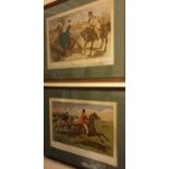 After John Leech. A set of three 19th Century Coloured Caricatures of Hunting. Signed in margin LL