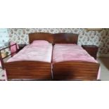 A good pair of early 20th Century Single beds. L210cm X W110cm.