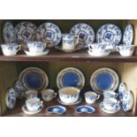 A quantity of 19th Century Mintons Teawares and three Wedgewood Plates.