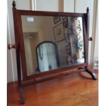 A 19th Century Mahogany Crutch Mirror. H53cm.