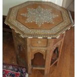 A 19th Century Eastern Hardwood and Ivorine Foldup Table.