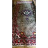 A Persian Hamadan Laurie with coloured design. L343cm X W145cm.