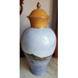 A Royal Tara hand painted Vase.'The Hooker Races Carna' by Sally Cullinane. H30cm.